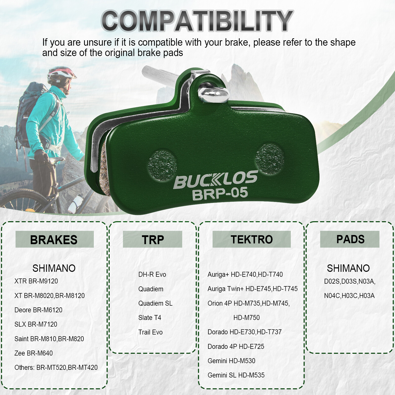 Disc Brake Pads 4 Piston Ceramic For Shimano D02S/D03S/N03A M7120 MTB Road Bike