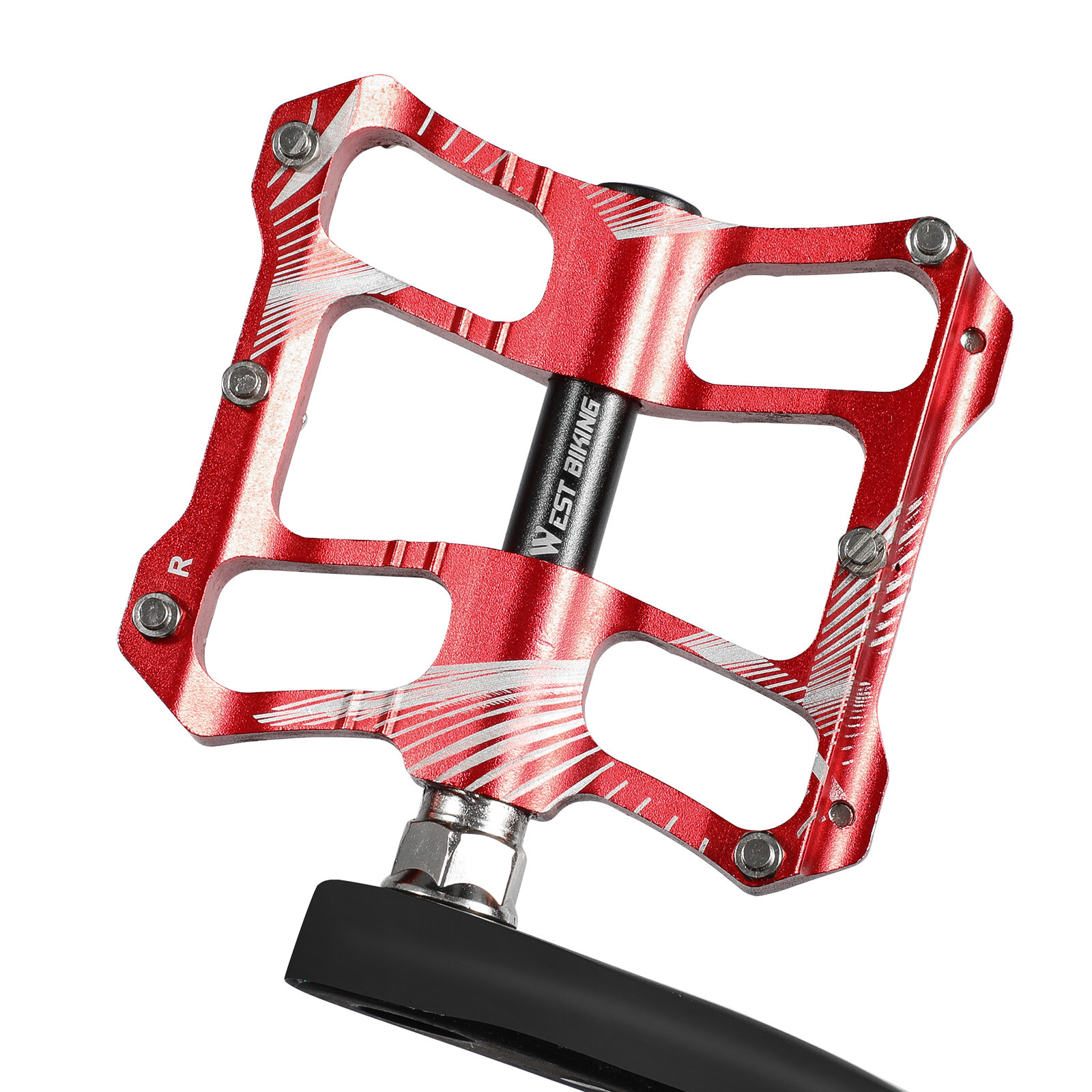 WEST BIKING 2 Sealed Bearings Bicycle Pedals Aluminum Alloy Bike Flat Pedals Red
