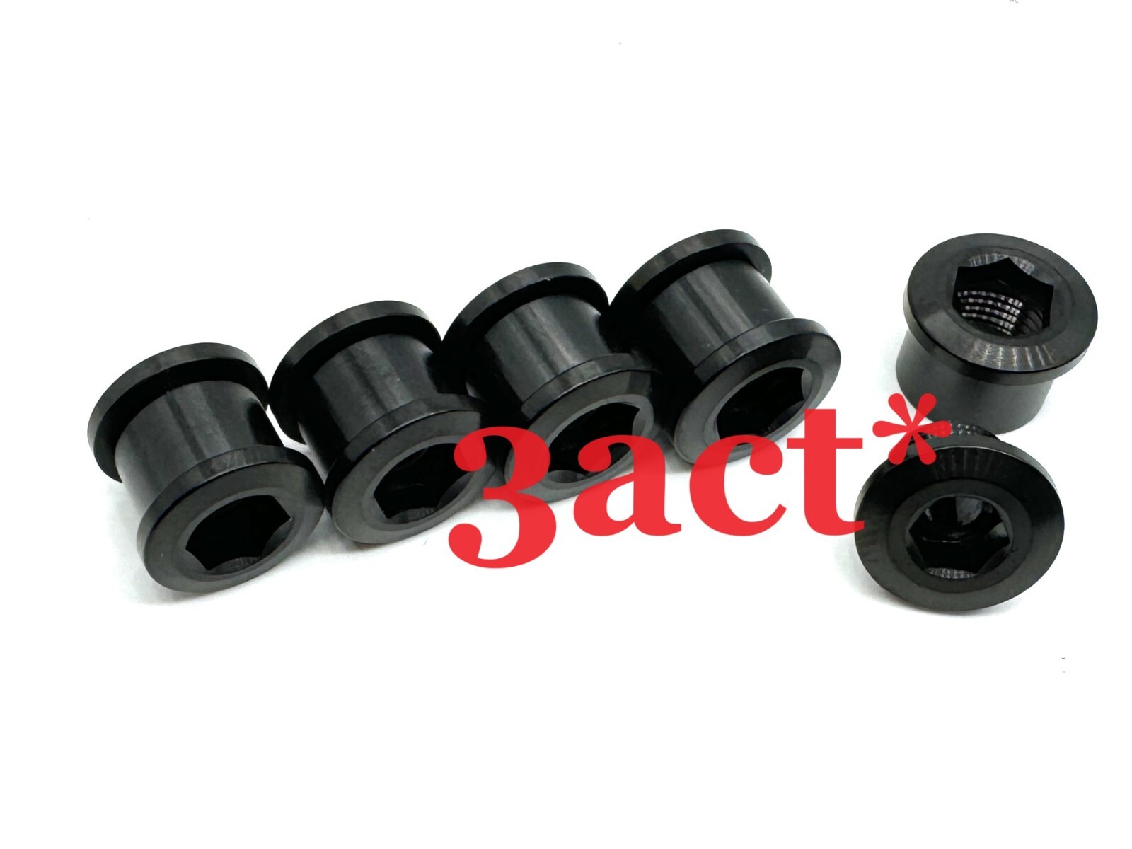 10 pcs Black (5 Bolt & 5 Nut) Titanium/Ti Chainring Double, Triple Crankset