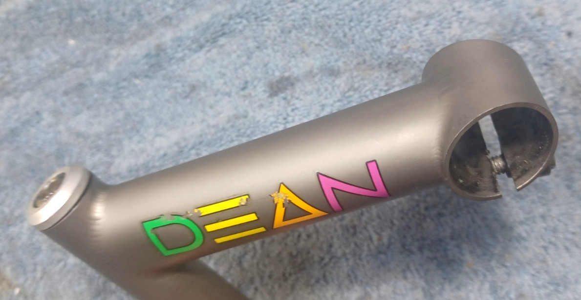 used, DEAN 125mm, 22.2mm dia. Titanium Quill Stem, Fits 26mm Bar Clamp, 1″ Fork