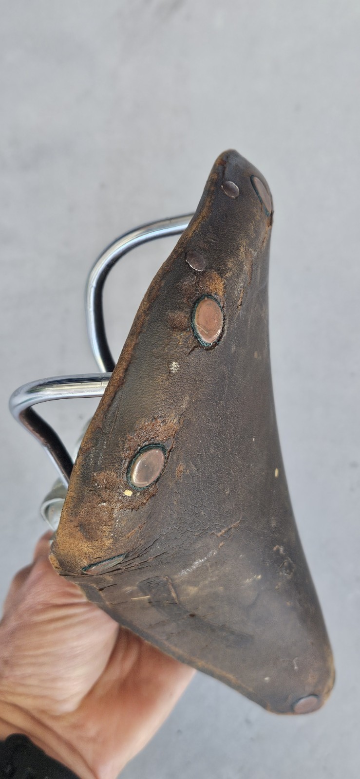 Vintage Lot Brooks + Pryma Professional Seat Saddle Copper Rivet Button England!