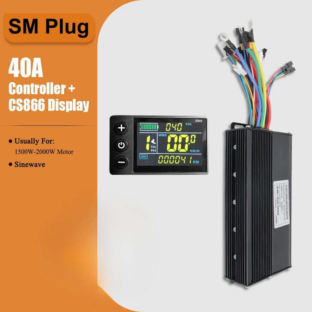 E-bike 36V/48V 40A Three-Mode Sine Wave Controller with LCD Display Motor Kit