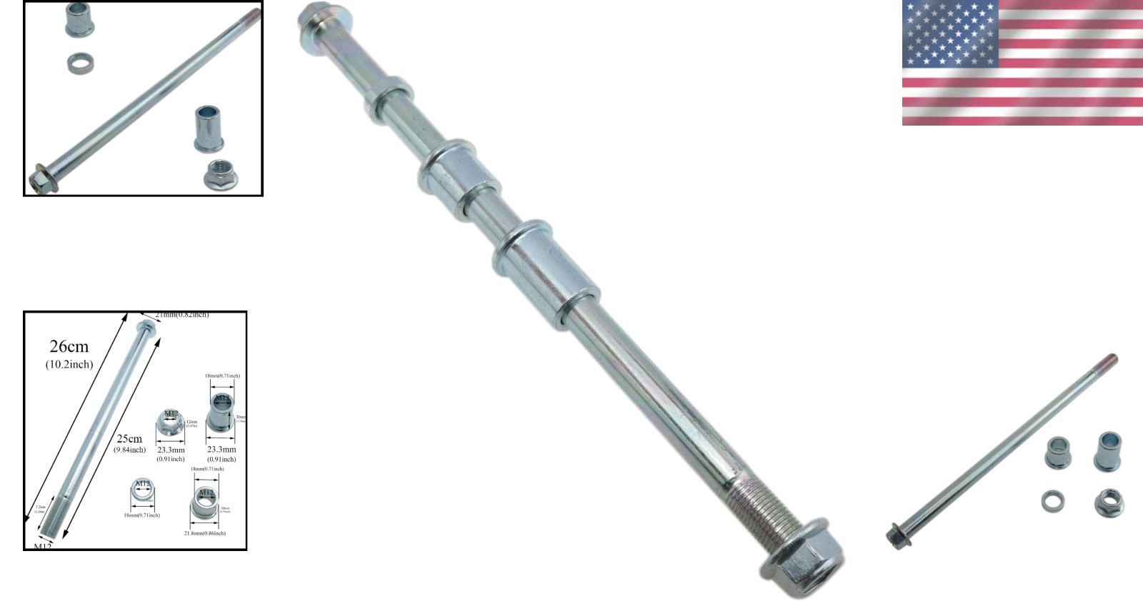 Eco-Friendly 250mm Mountain Bike Axle and Bushings – Durable & Lightweight