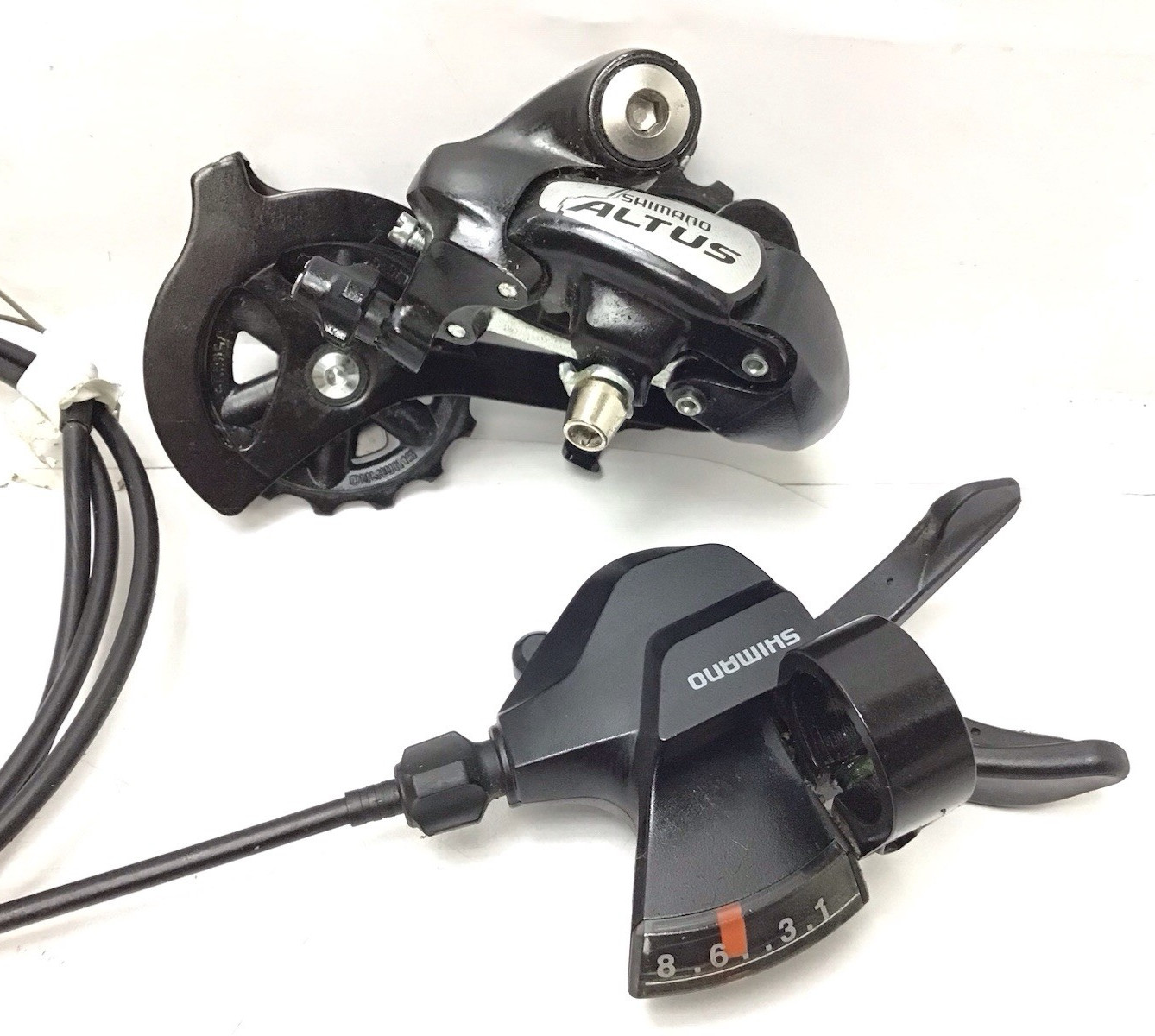 Shimano Altus RD-M310 Rear Derailleur with SL-M315 8-Speed Shifter and Cable