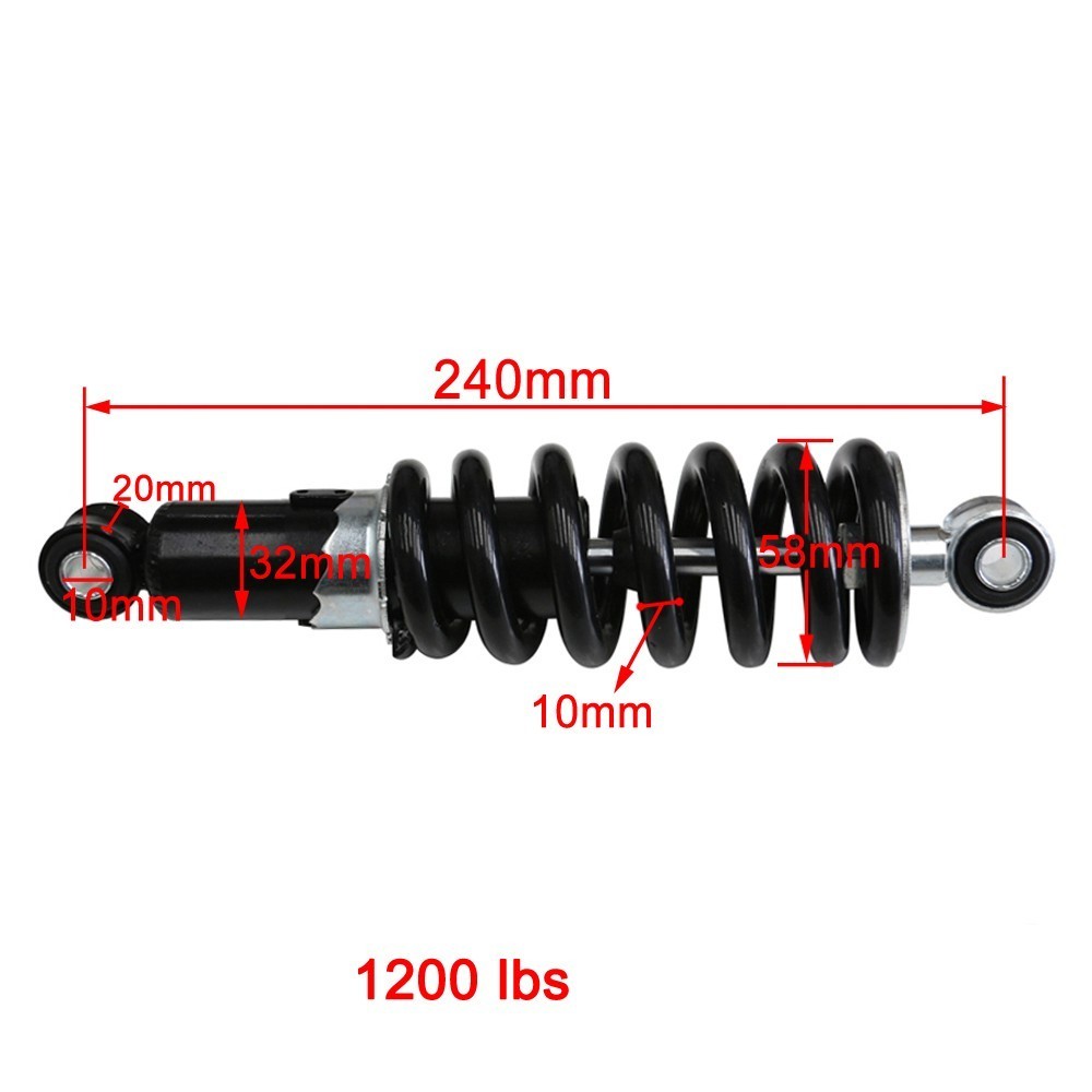 9.4″ 9.8″ 10.2″ 10.6″ 11.4″ Rear Shocks For Dirt Bike GO Kart ATV Quad Scooter