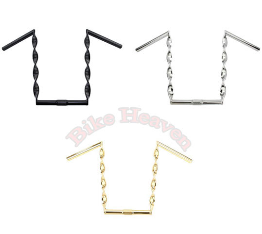 ALTA Bicycle Flat Twisted Handlebar 9″ OR 15″ Rise Lowrider 25.4mm Clamp 4 COLOR