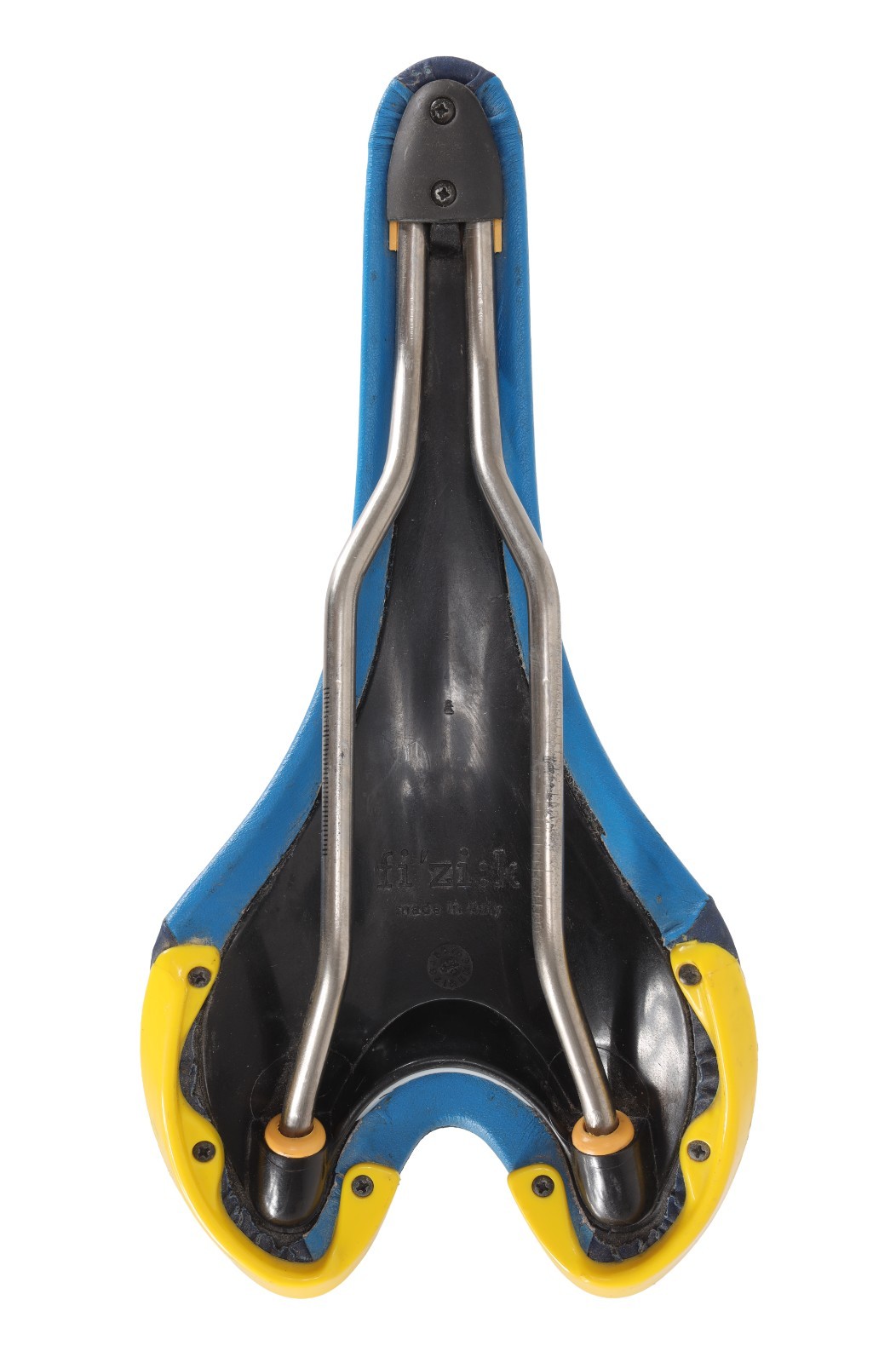 Fizik Pave by Giro Road Bike Saddle 130mm BLUE/YELLOW 7 x 7mm Titanio Rail 262g