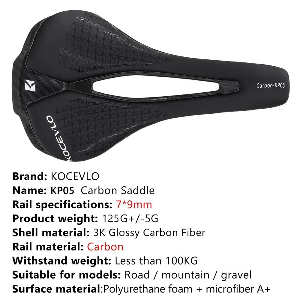 M5 Cycling Bike Saddle Ultralight Full Carbon Racing Seating Saddles 125g M5