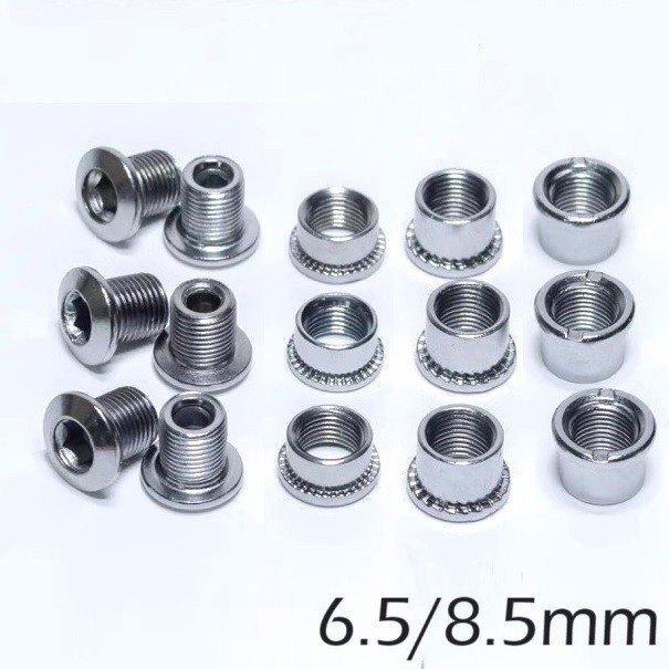 MTB Road Bike Crank Nuts Chainwheel Bolts Chainring Screws Bolt 6.5/8.5mm Steel