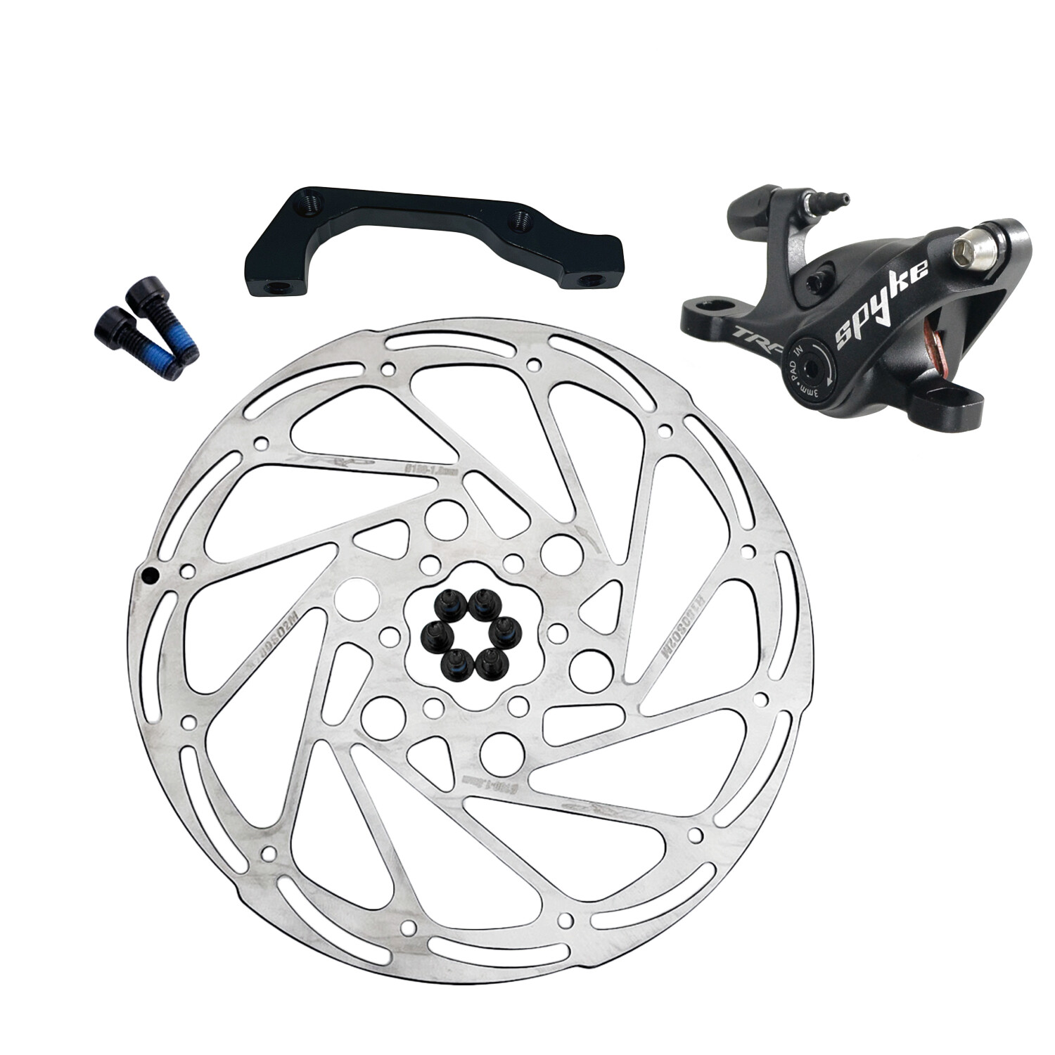TRP SPYKE MTB Alloy Mechancial Disc Brake Set 180/160mm Rotor (Front + Rear)