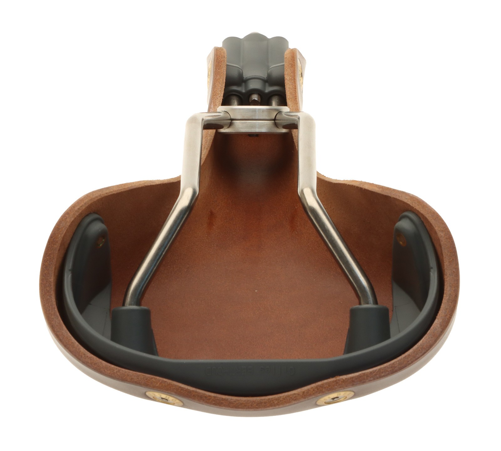 Gilles Berthoud Galibier Saddle Titanium Rails Hard Leather Cover Black NEW NOS