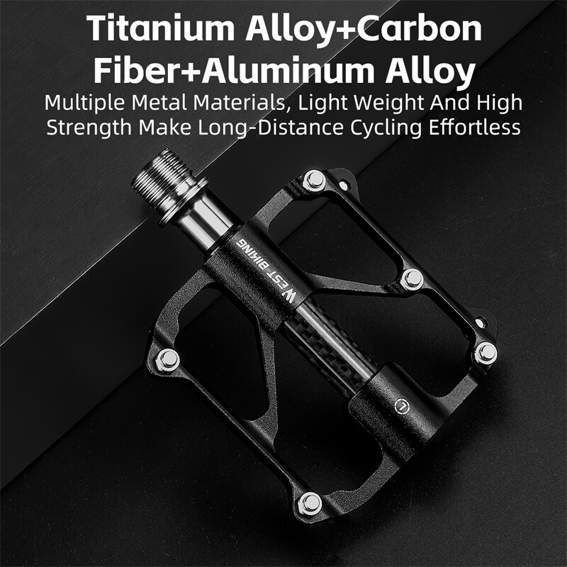 Bike Pedals 3 Bearings Titanuim Axle Carbon Cover Bicycle Pedals Platform Pedals
