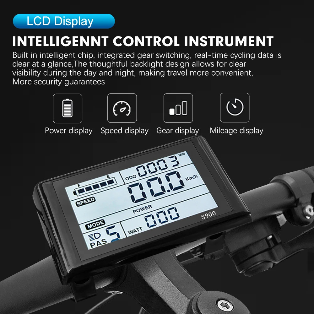 Ebike Sine Wave Controller 40A Three-Mode 36/48/52V with S866 LCD Color Display