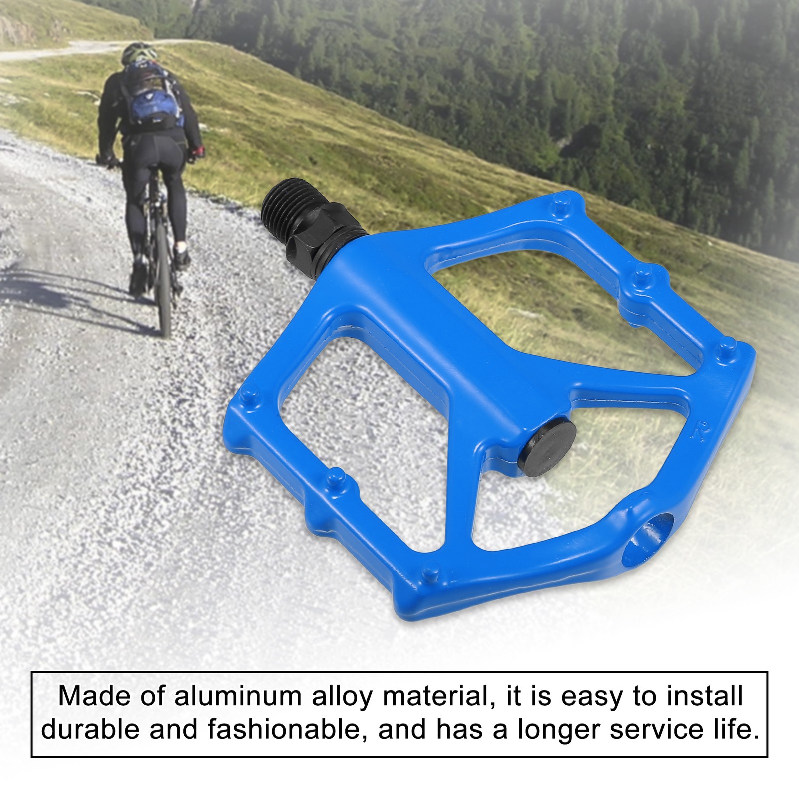 1 Pair Aluminum Alloy Bicycle Pedal Rear Foot Peg Blue Fit 9/16 Inch Axles