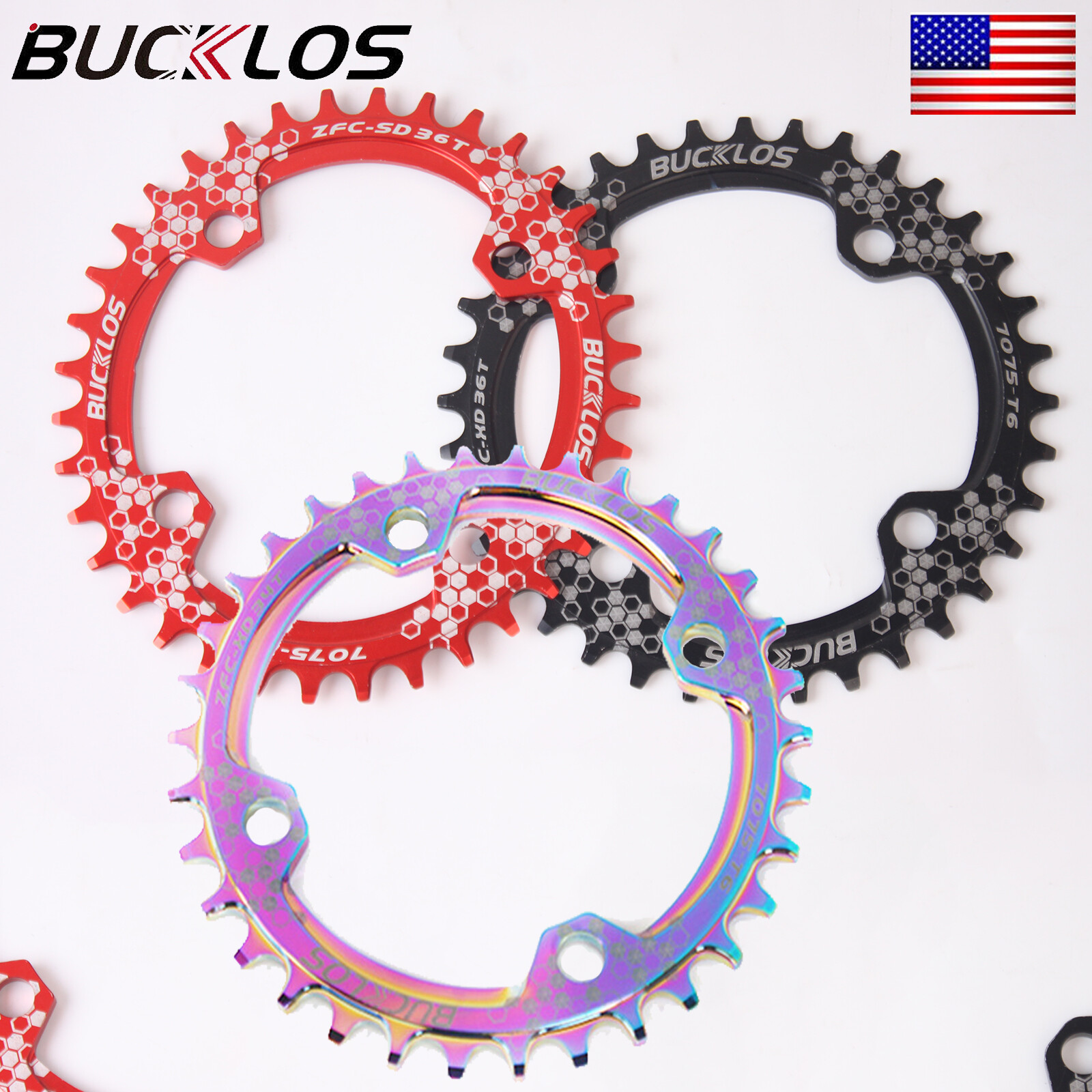 32T 34T 36T 38T Chainring Round Oval Mountain Bike 104BCD Narrow Wide Chain Ring