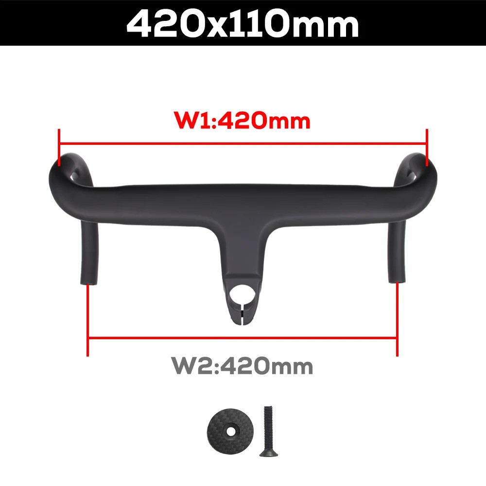 Road Bike Full Carbon Integrated CockpitHandlebar 28.6mm -10° 380-440*90-110mm