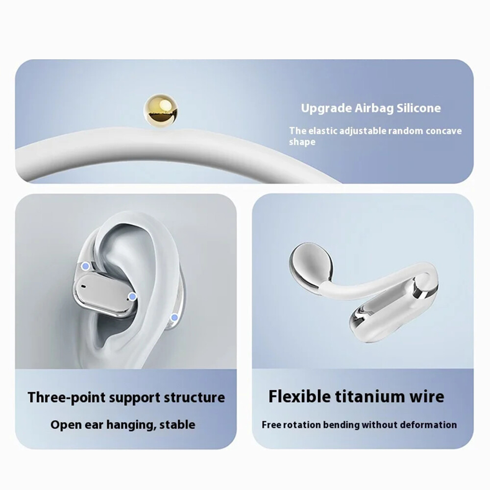 Bluetooth 5.4 Headphones Wireless Earbuds Open-Ear Sport Headset Touch Screen