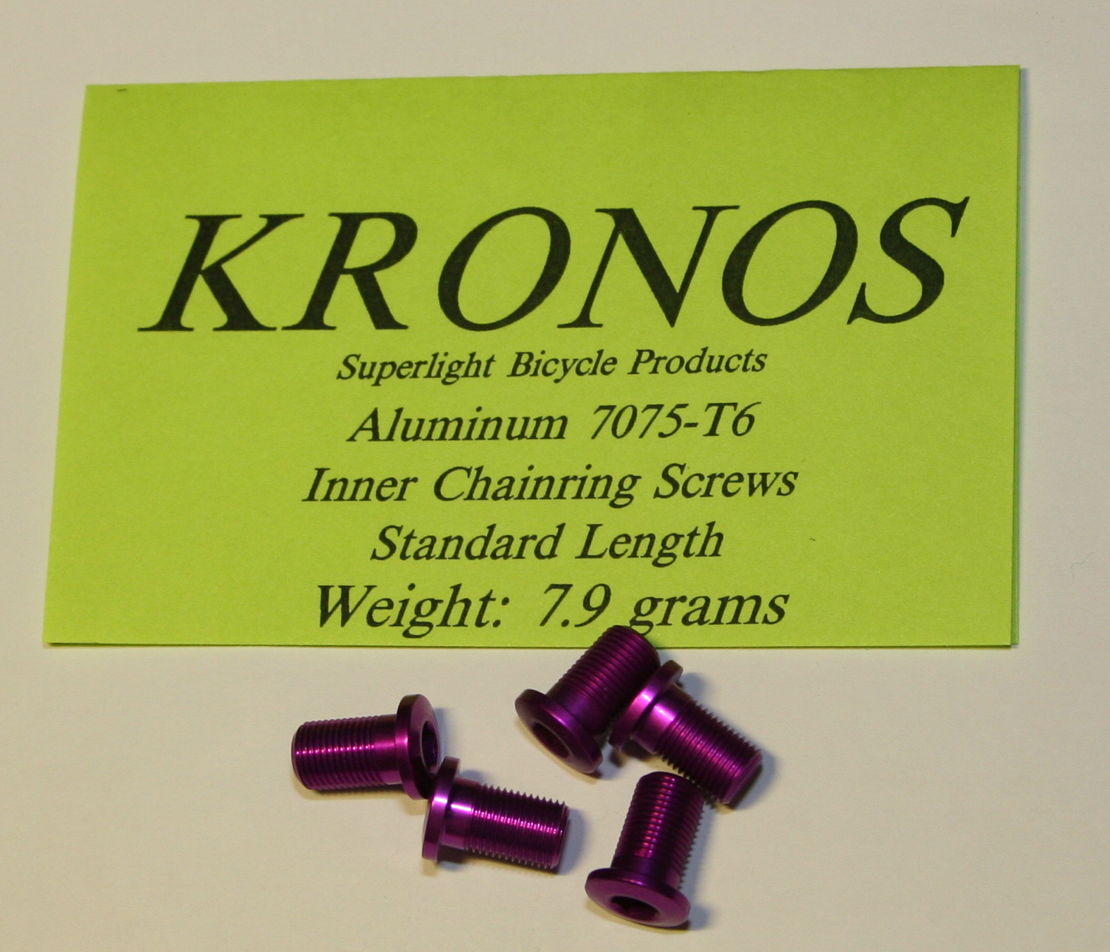 Kronos Aluminum Alloy Inner Chainring Bolts Purple (13.5 mm long) – 5 pcs.