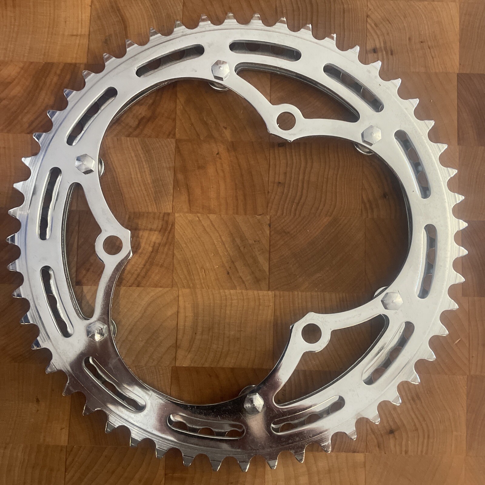 Vintage New-Old-Stock NERVAR CHAINRING SET 52/47T • 3-Arm • Chromed Steel. (NJ)