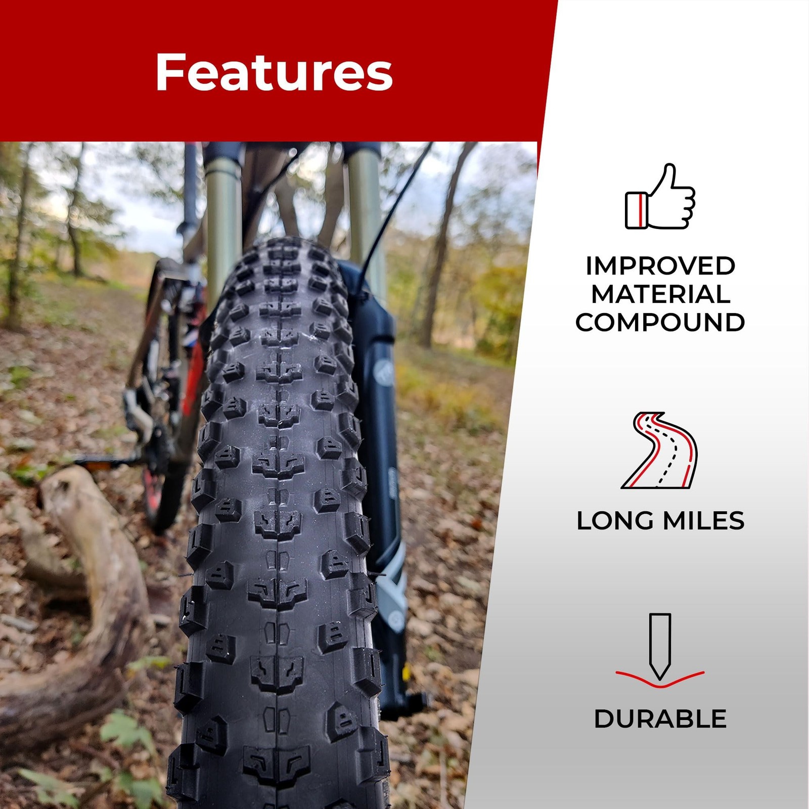 Fincci Pair 26×2.25 Bike Tire – Mountain Bike Tires 26 Inch, 57-559 – Black F…