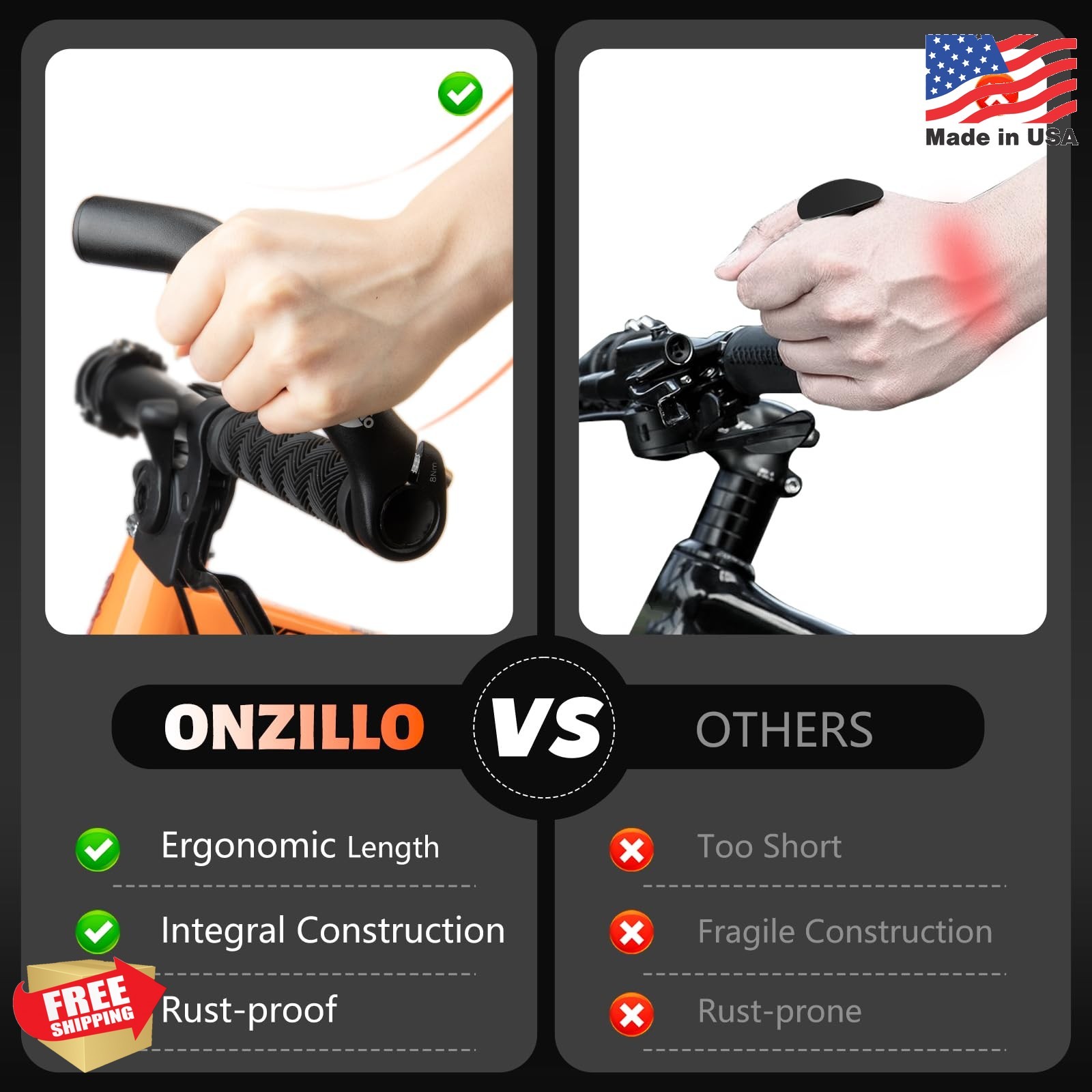 Upgraded Bike Bar Ends, Ergonomic Bicycle Handlebar Ends Extension,Aluminium MTB