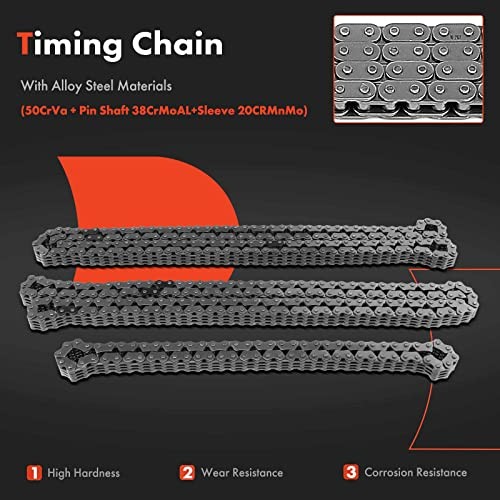 Engine Timing Chain Kit W/Tensioner & Guide—DoHC, 6Cyl 3.3L 3.5L 3.8L