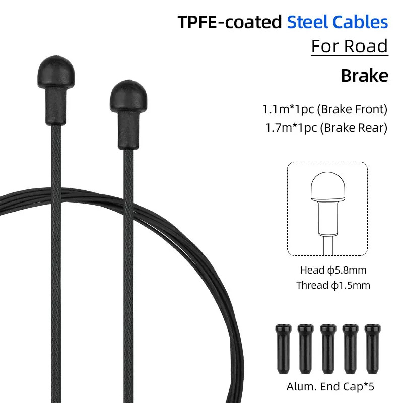 Bicycle PTFE Coated Stainless Steel Core Wire MTB Road Bicycle Zinc Coated Carbo