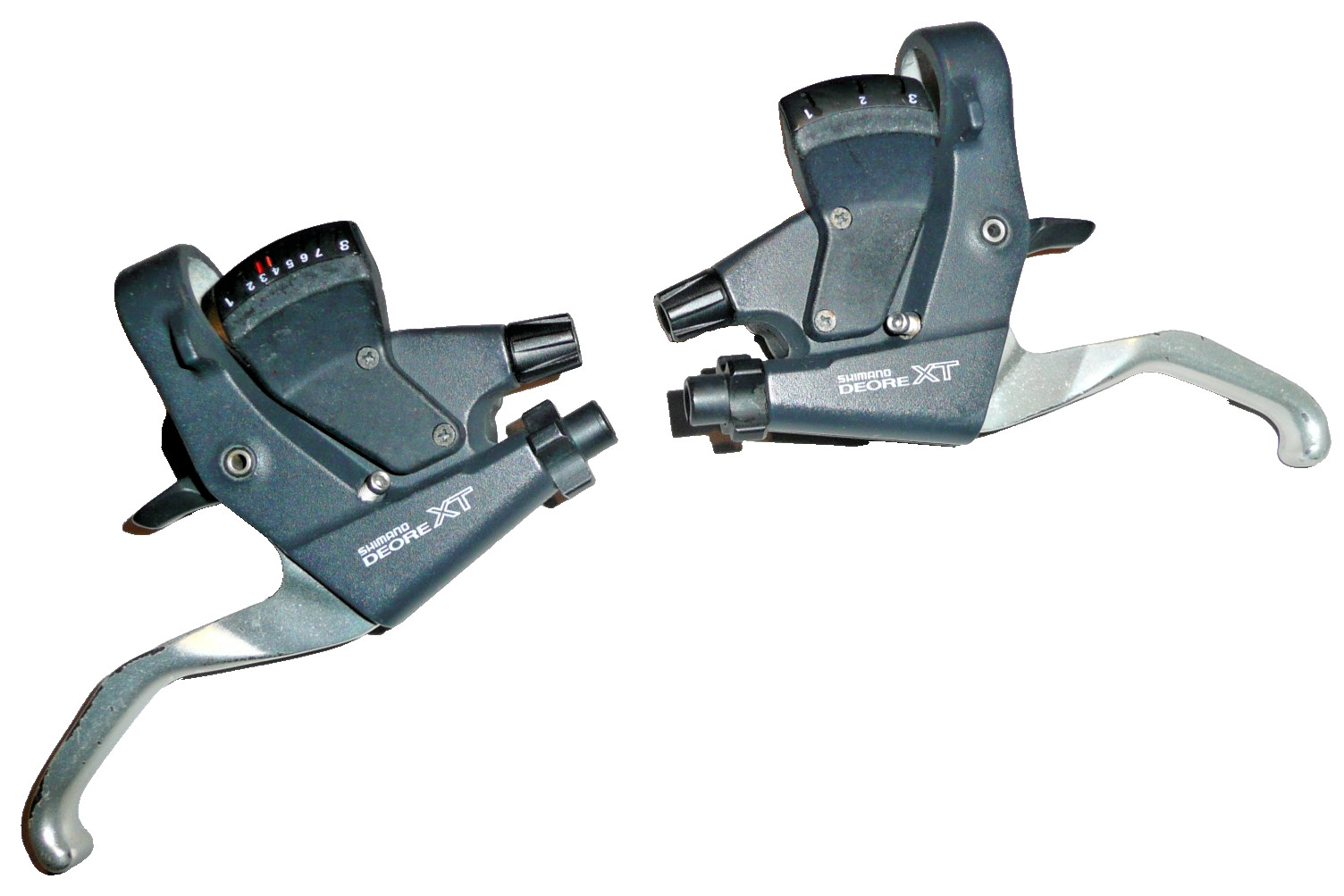 Shimano Deore XT ST-M739 Shifters Brake Levers Combo – 3 x 8 Speed – Nice!
