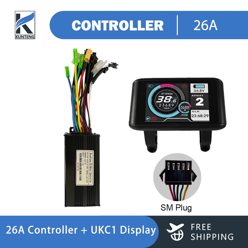 36V 48V 3 Model Sine Wave Controller 17A 26A 30A Display SM / WP Plug for E-bike