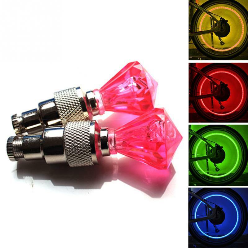 1 INDIVIDUAL GEM LED CAP kid bike valve stem flash Light Bicycle Wheel Tire Car