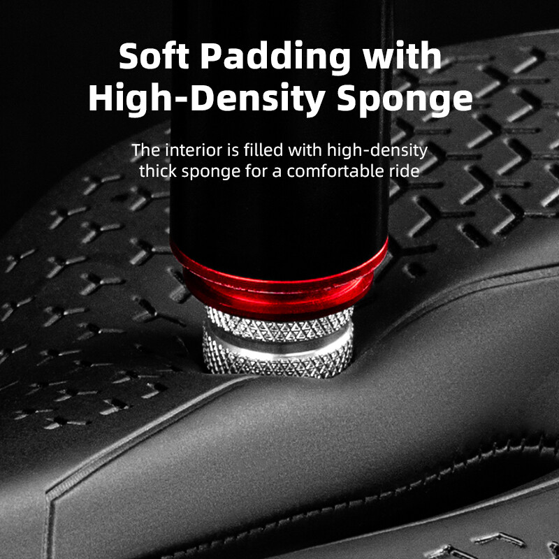 ROCKBROS 2pcs Bike Saddle Seat Soft Comfort Cycling Gel Pad Cushion &Lights