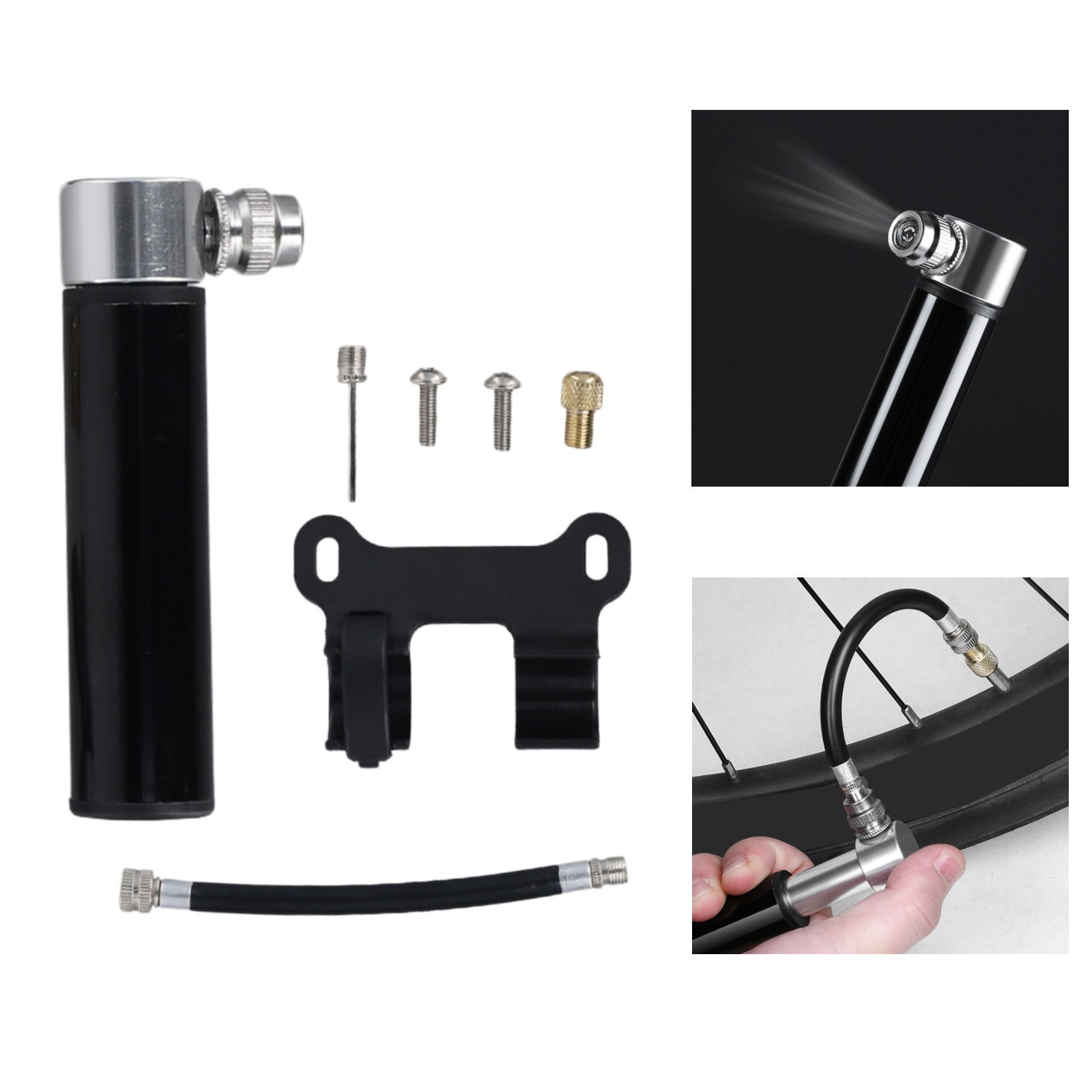 Compact Aluminum Bike Pump for Mountain Bike and Road Bike 120 PSI Easy Install