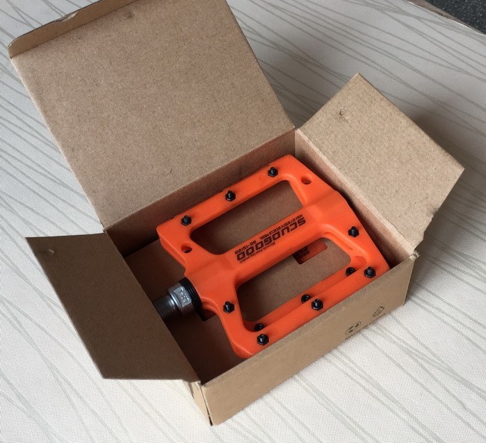 Road MTB Mountain Bike Fixie Bicycle Pedal Bearings Flat Pedals Polyamide Orange