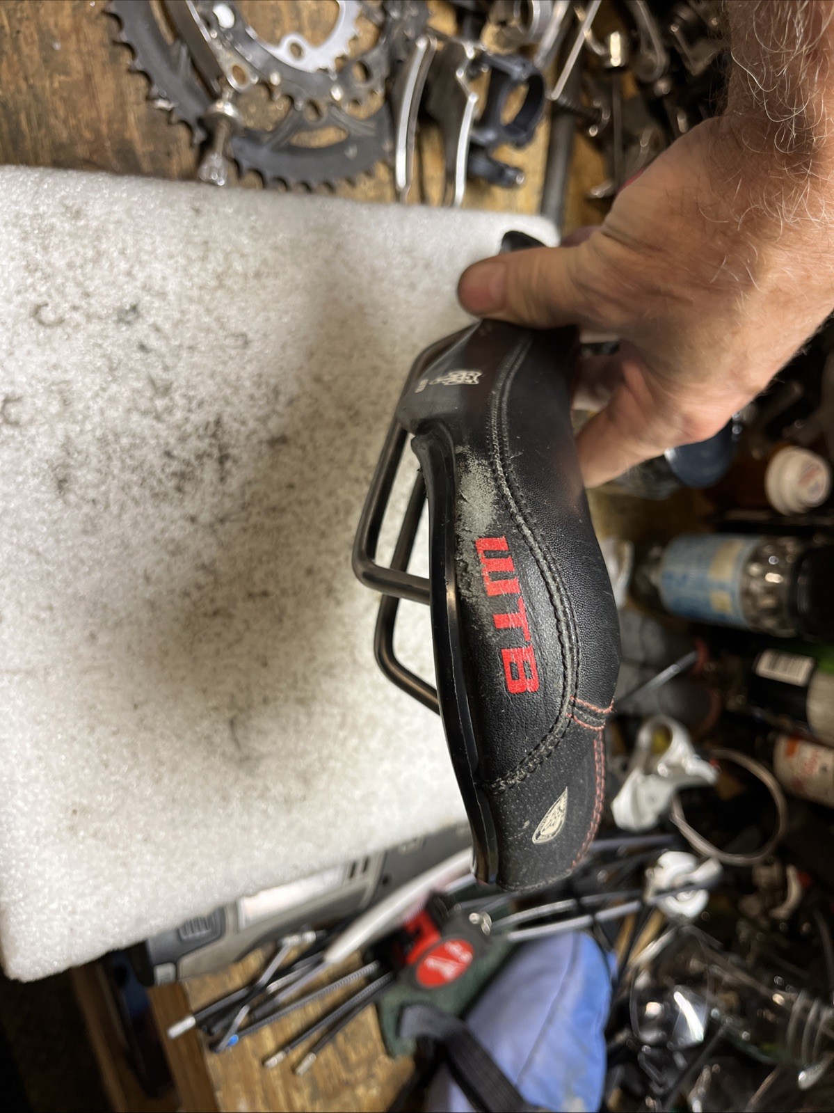 Black WTB Laser V 265mm x 140mm Titanium Rail Saddle