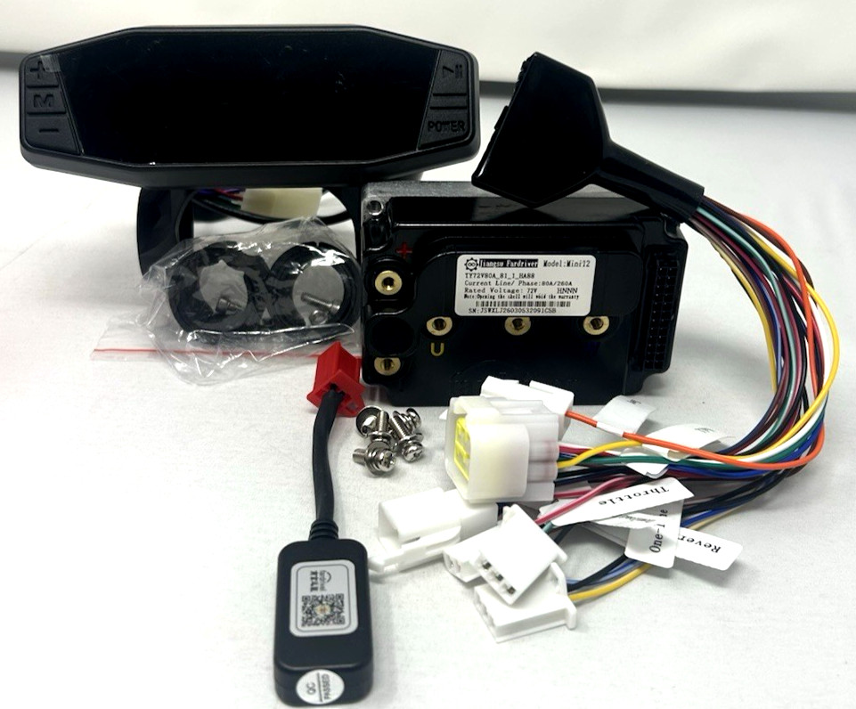 FarDriver ND7280A MINI12 72V 80A Controller + Chaojie 3.13″ TFT Display