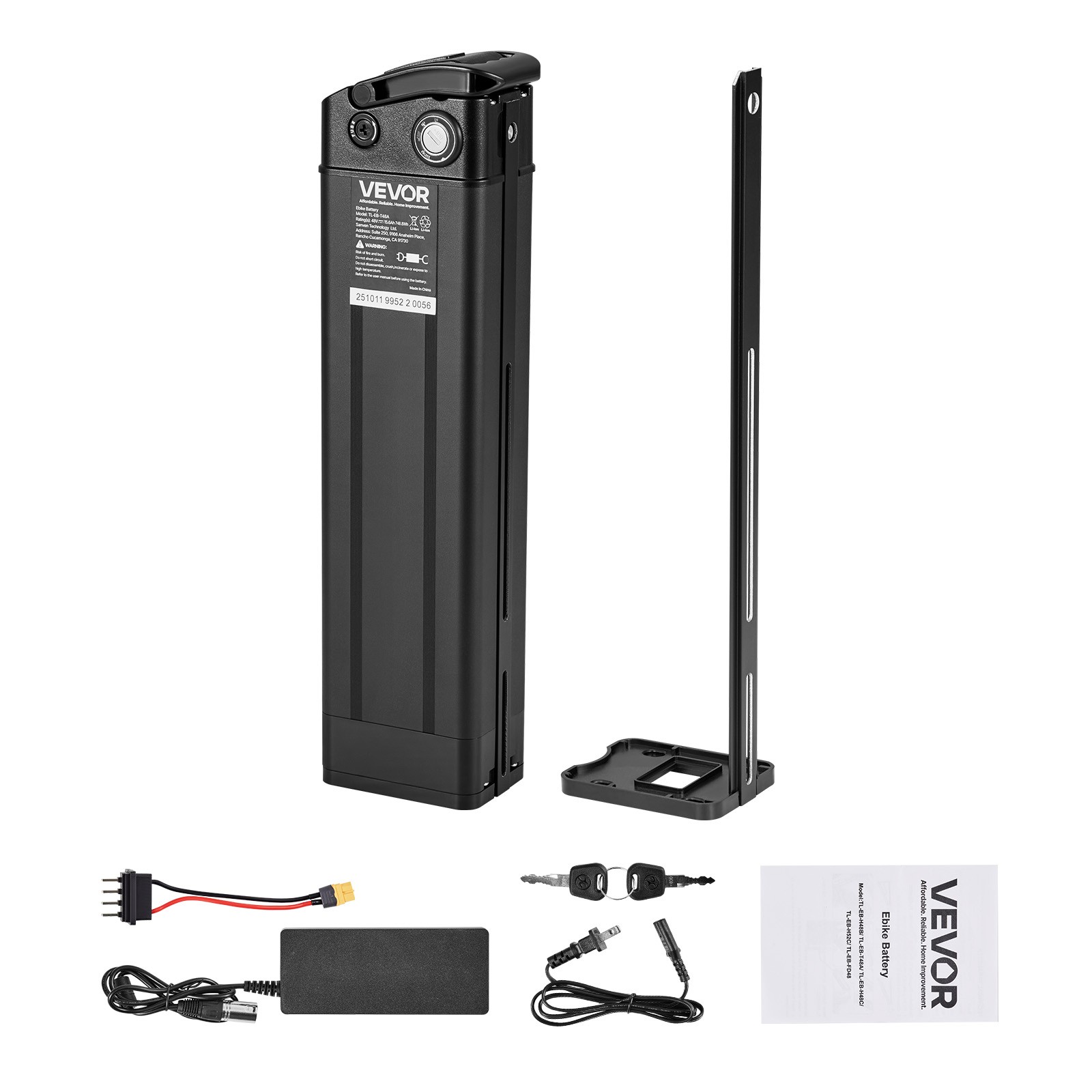 VEVOR Ebike Battery Electric Bike Lithium Battery 48V 15.6Ah for 1000W Motor BMS