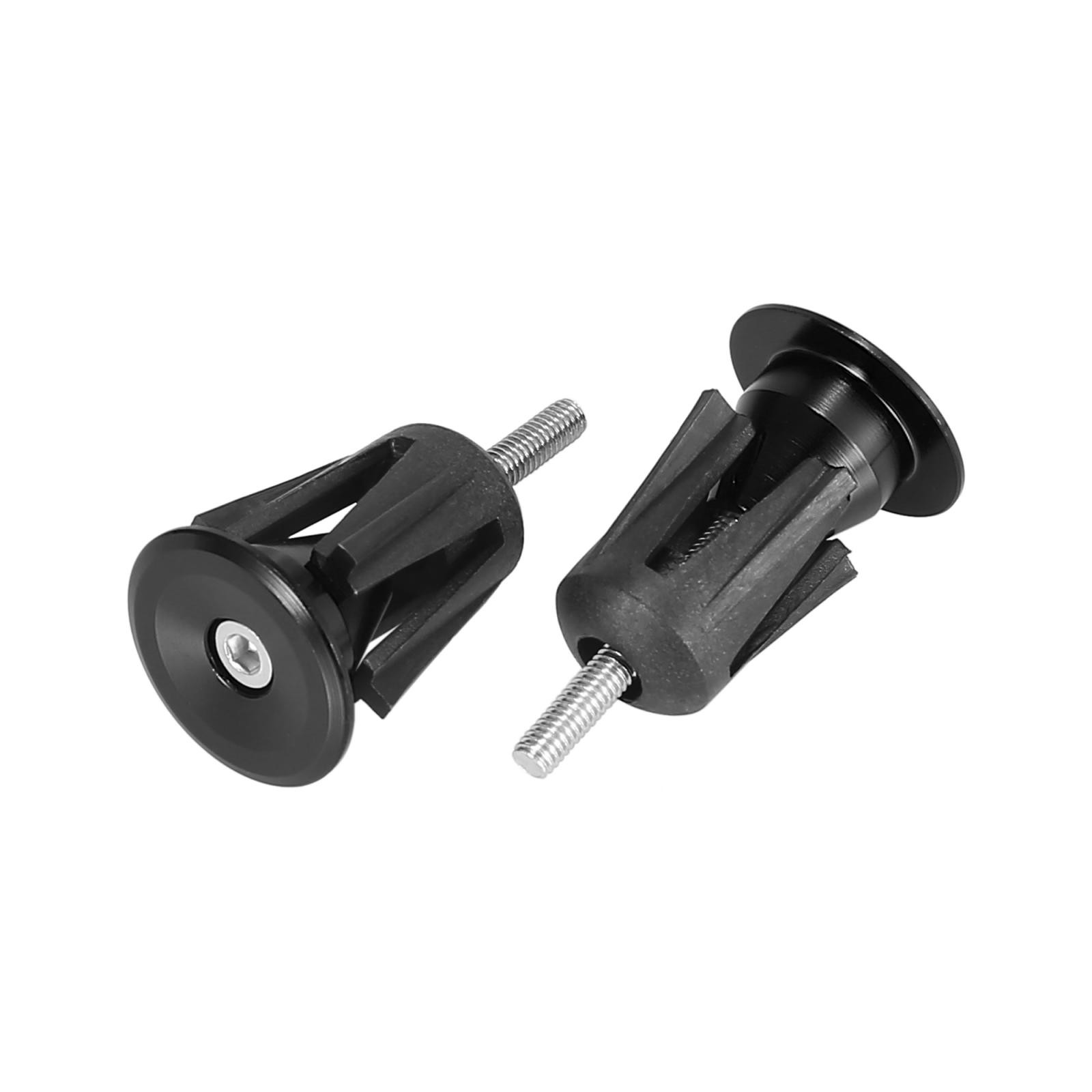 Pair Aluminum Alloy Bike Handlebar End Plugs Caps Bar End Plug Black 15-23.5mm