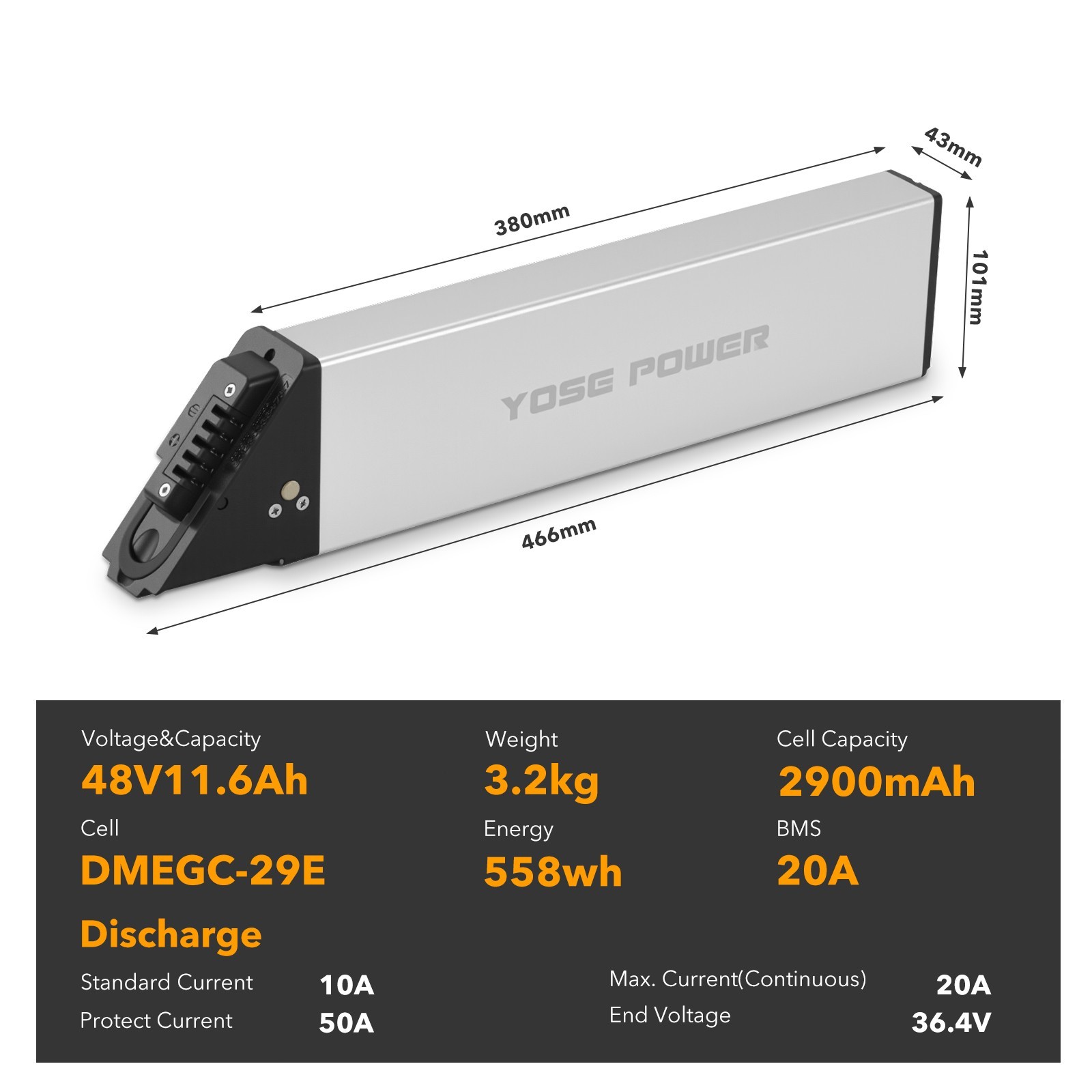 48V11.6Ah Lectric Ebikes Battery fit Lectric XP Step-Thru 1.0, 2.0, & 3.0 models