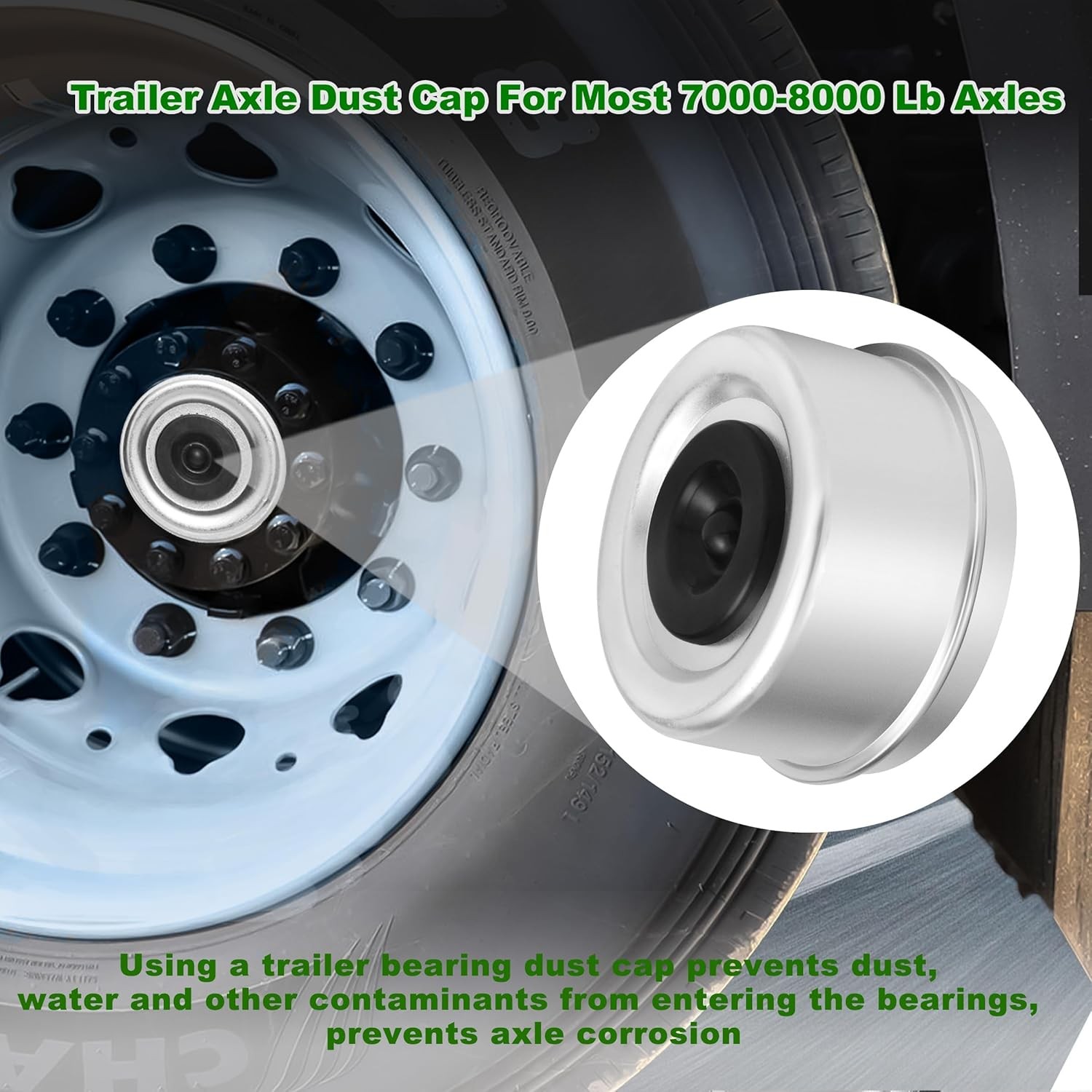 4pcs 2.72″ Trailer Hub Cap, Wheel Bearing Caps for Trailers Axle Dust Cap with