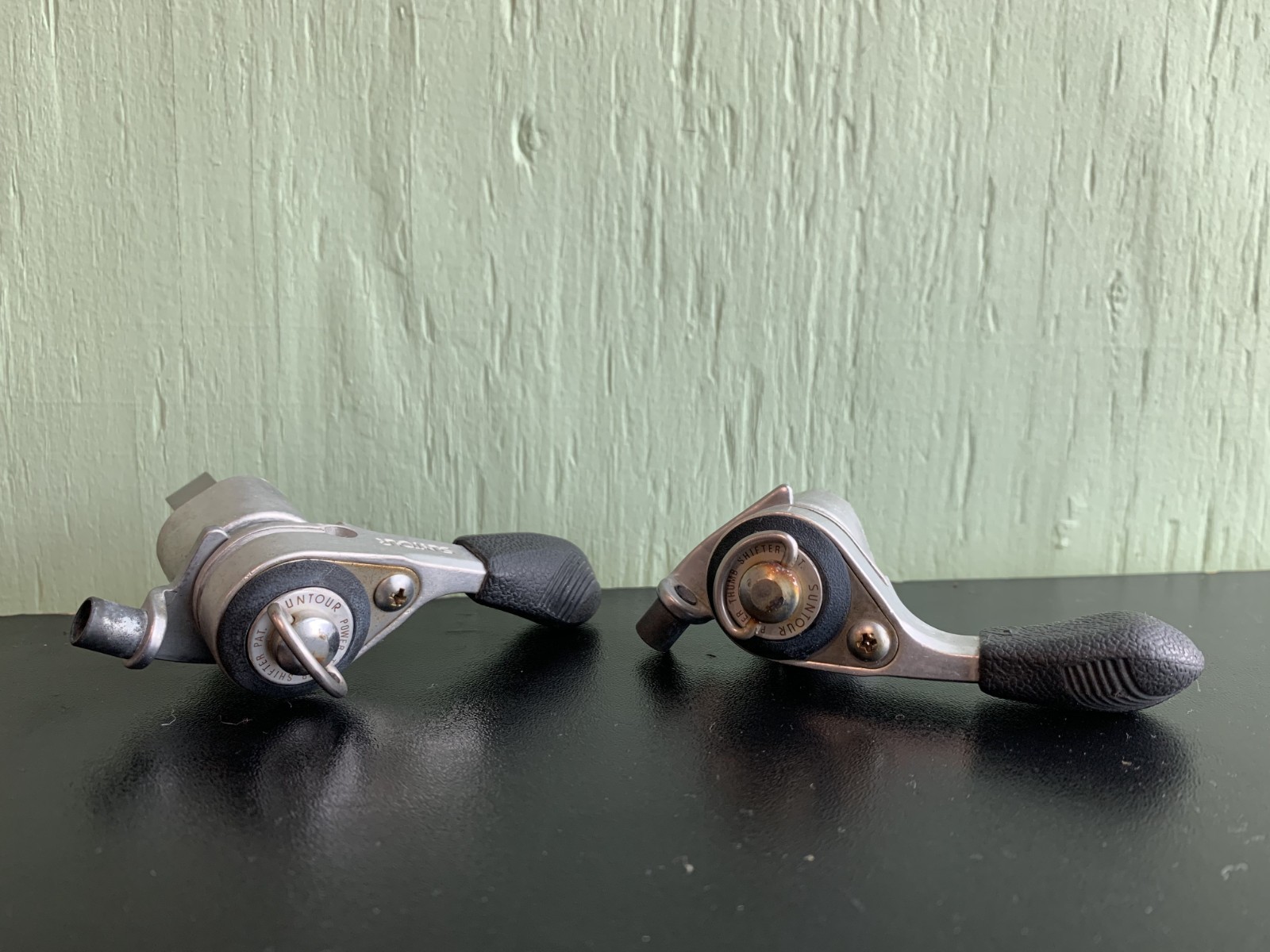 Vintage SunTour Power Thumb Shifter Set 80s MTB Bike Shift Lever Pair
