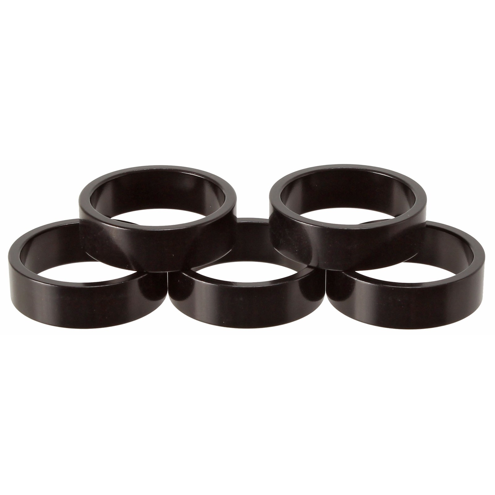 Wheels Mfg Aluminum Headset Spacer, 1-1/8″, 10mm 100/Count, Black