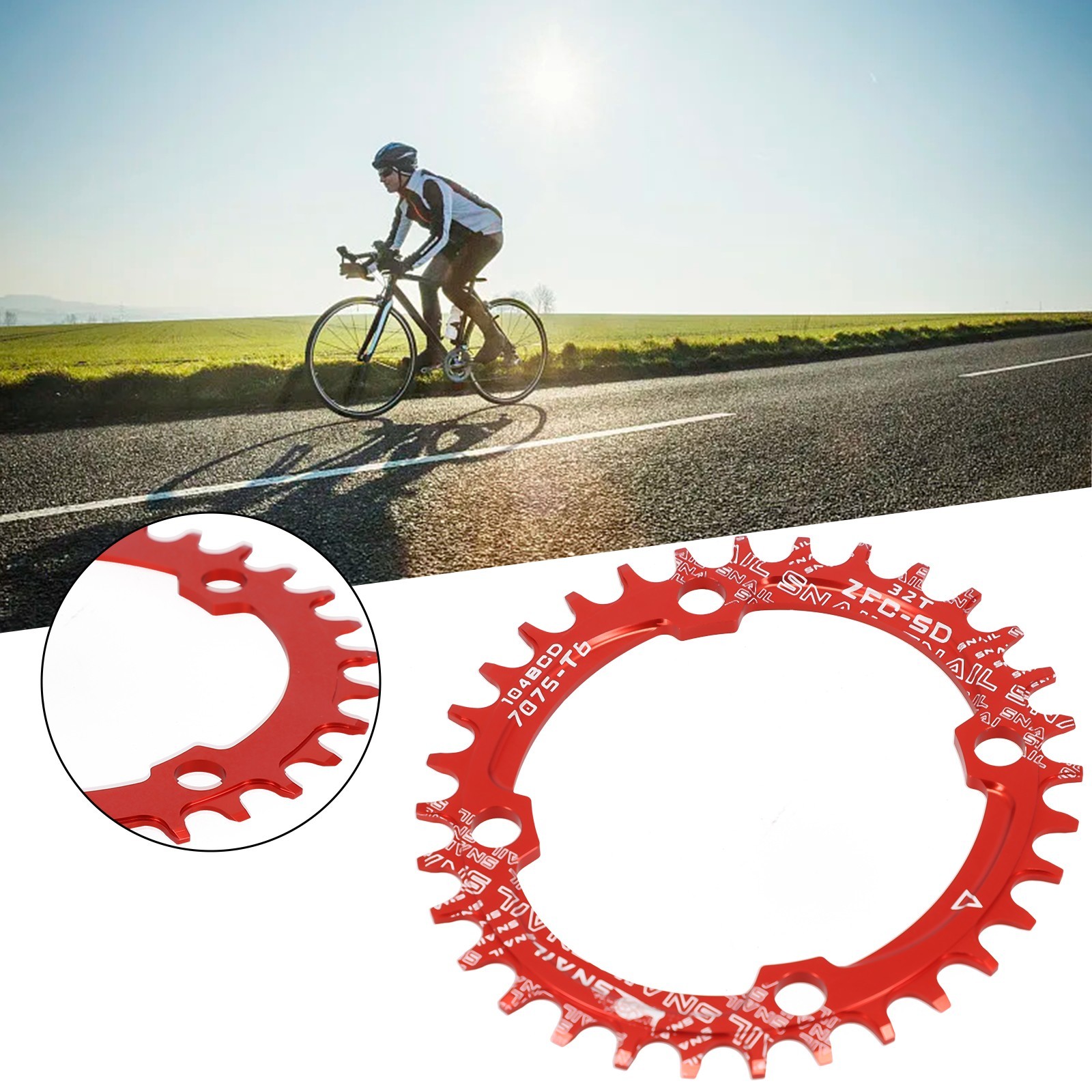 SNAIL Bearing Narrow Wide 1pc Bicycle Chainwheel Round Oval Disc Bike Cycling