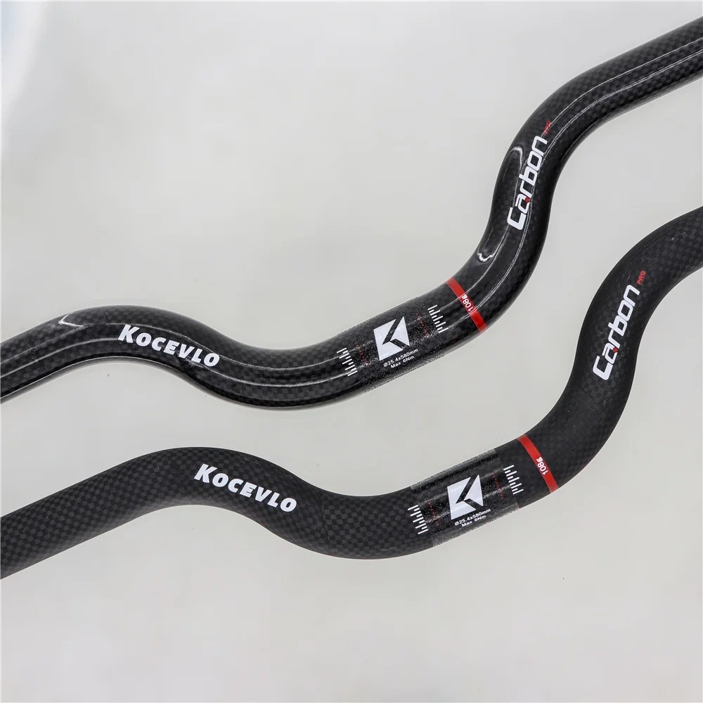 KOCEVLO Carbon Bike Handlebar 25.4mm BMX Folding Bike Flat Riser U Bar