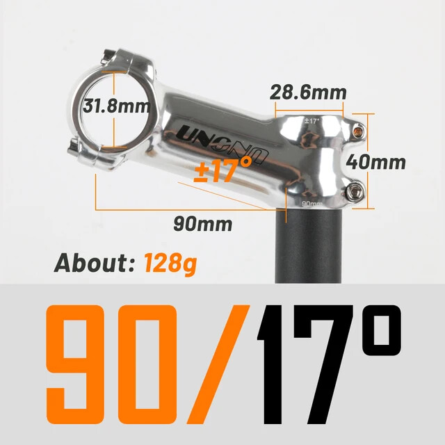 Ultra Light Bicycle Stem 7 / 17 / 35 Degree 60-130mm MTB Road Bike Handle Riser