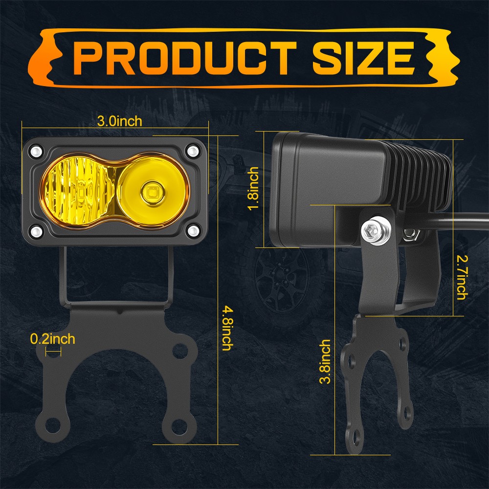 3″LED Headlight Front Headlamp Light PLUG & PLAY For E-Bike Dirt Bike Motorcycle