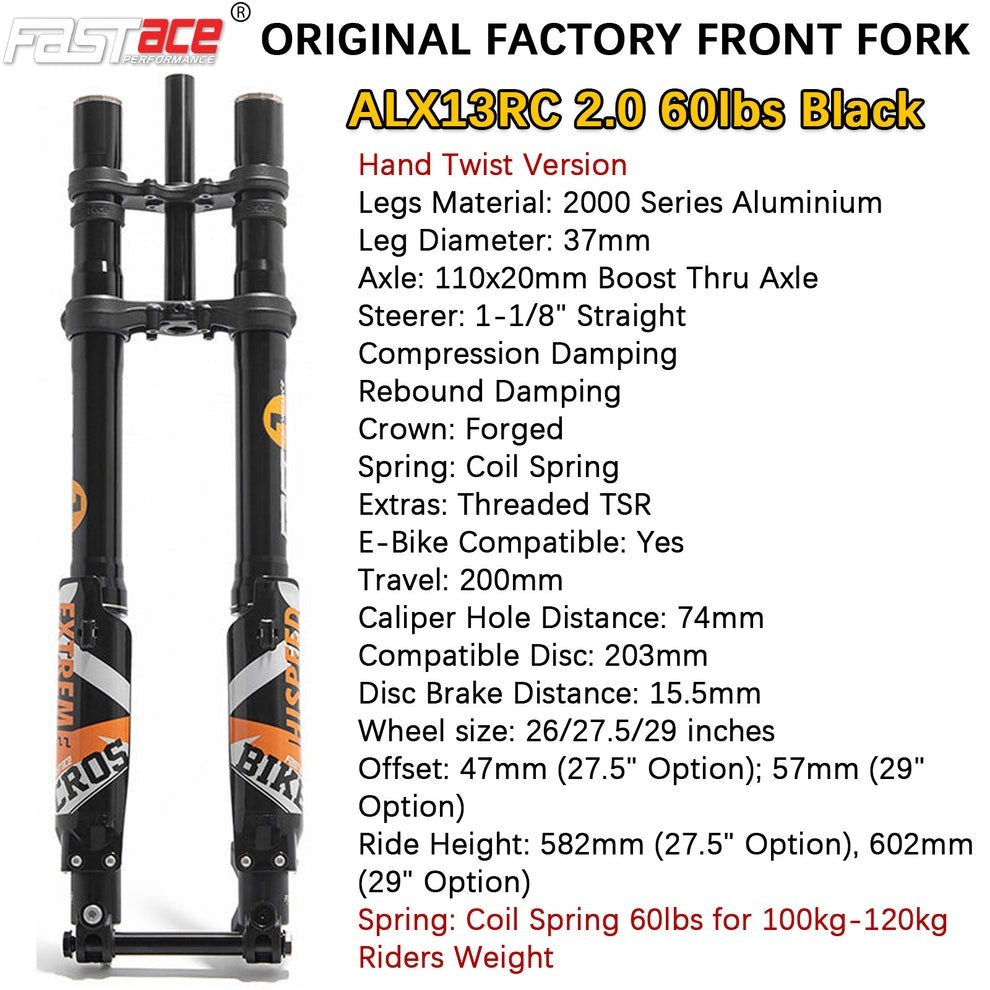 ALX13RC 2.0 Original Factory Front Fork Suspension For Talaria Sting E Ride