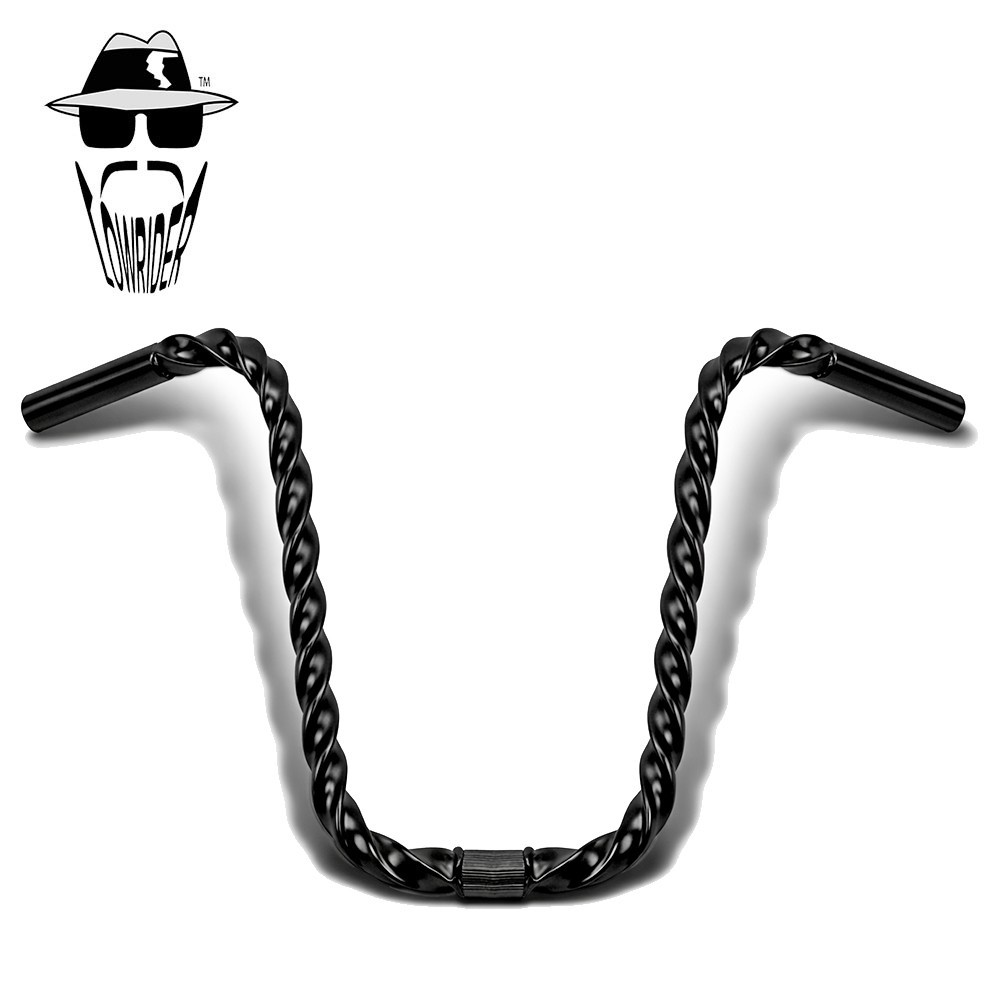 ORIGINAL LOWRIDER Hexagon Square Twist U-Shape Bicycle Handlebar 15” Rise Black.