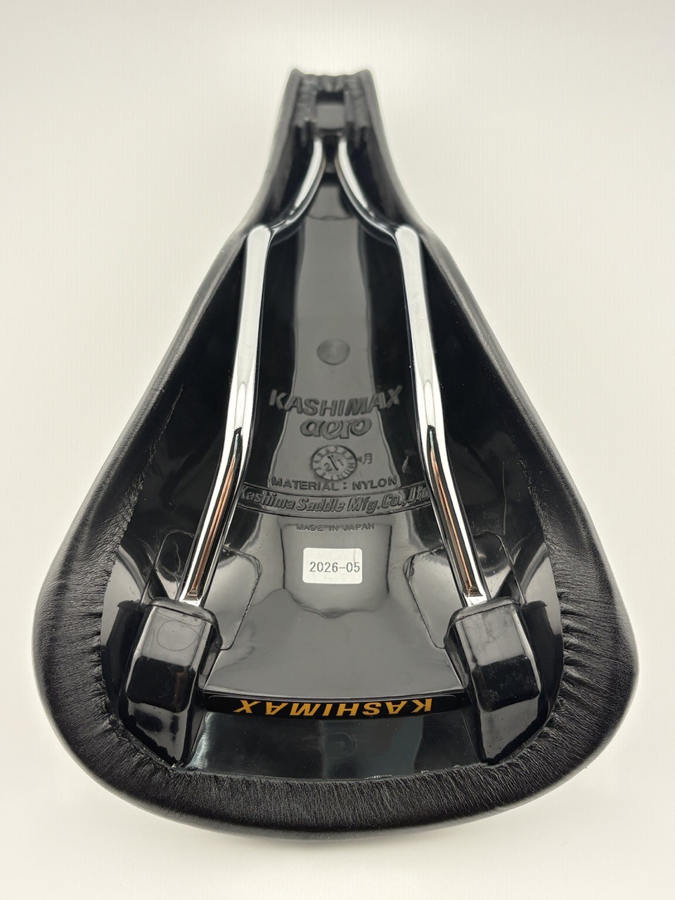 KASHIMAX Aero AX-4A Padded Saddle Genuine Leather Black BMX Keirin Track Bike