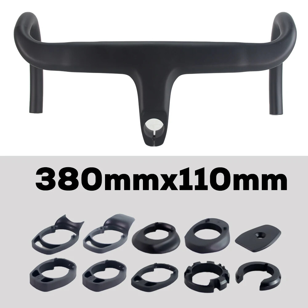 380-440mm Carbon Road Bike Integrated Handlebar 28.6mm Internal Routing Drop Bar