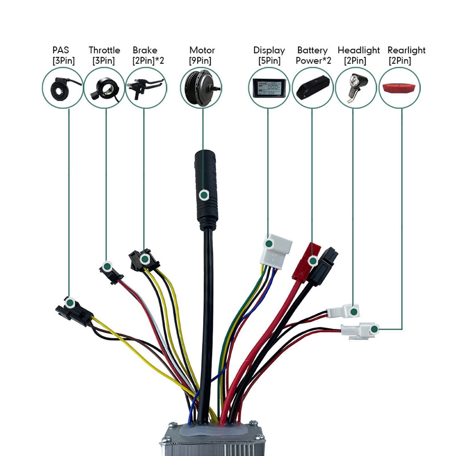 E-bike 36V 48V 6 FET 15A 250W Brushless Motor JN Controller For Electric Bicyc